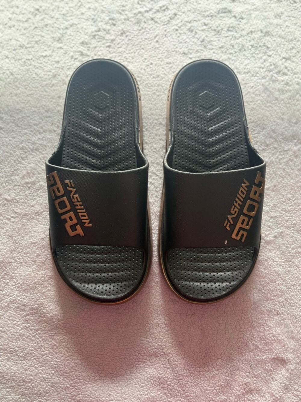 Black Sport Slide Sandals Size 40-41 (US 9–10) Casual Comfort Slides